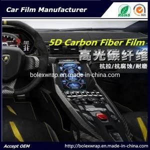5D Carbon Fiber Car Body Film Glossy Black Car Vinyl Wrap