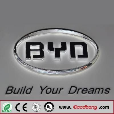Acrylic Metal Luster Electroplate LED Car Logo Sign