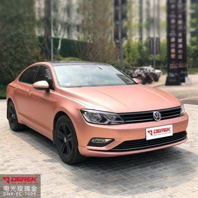 Guangzhou Factory Full Car Vinyl Wrap Decoration Satin Metallic Rose Gold Car Body Vinyl Wrap Factory Directly Sale