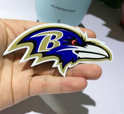 Custom NFL MLB NBA Metal Car Stickers, UV Printed Stickers, 3m Self Adhesive Car Stickers