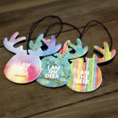 Custom Sublimation Air Fres Factory Custom Elk Shape Paper Car Air Freshener, Air Freshener Paper, Customised Car Air Freshener