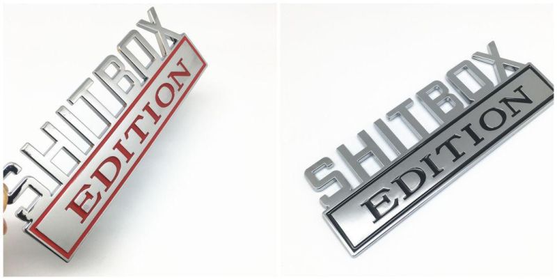 Shitbox Edition Emblem for Chevrolet Silverado Chevy Camaro Emblem Fender Badge Decal Sticker Logo Car Accessories Car Parts Decoration ABS Plastic Small Size
