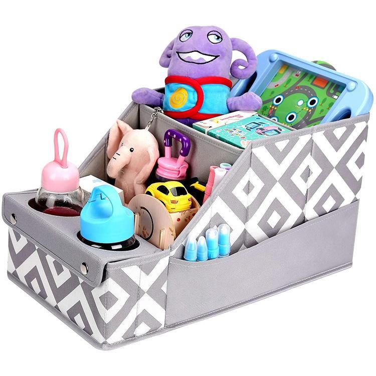 Collapsible Front & Backseat Car Organizer with Movable Dividers, Multifunctional Car Organization for Kids