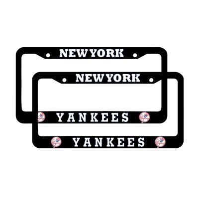 Custom MLB Yankees License Plate, Silver Aluminum License Plate Holder, Car License Plate Frame