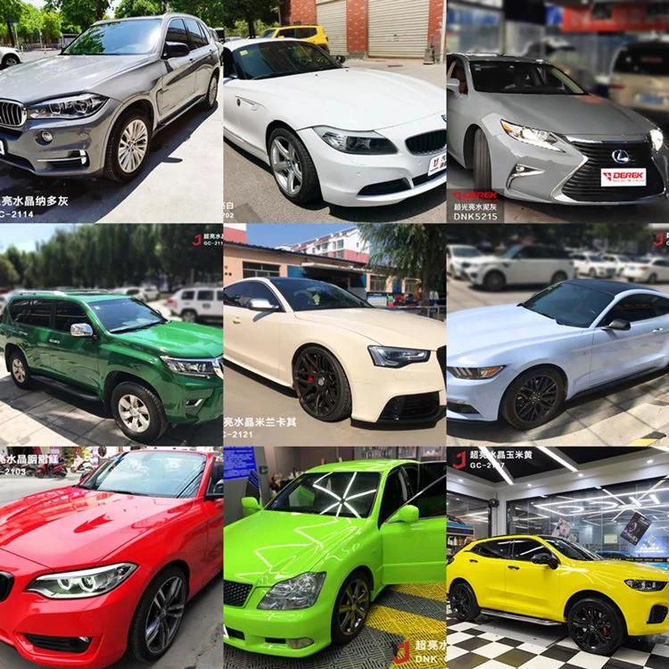 Bright Lemon Yellow Bubble Free High Gloss Crystal Vinyl Auto Wrapping Sticker Car Wrapped Free Air Car Sticker Design