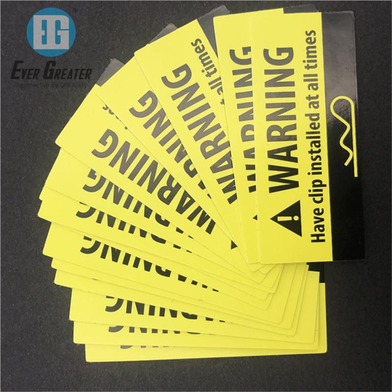 Customized Reflective Material Machinery Labels Warning Stickers