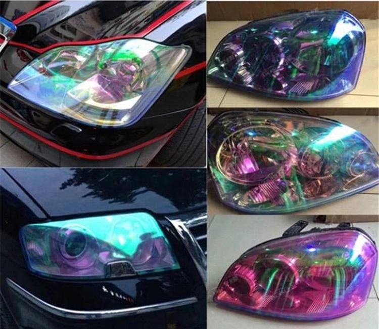Removable Adhesive Vinyl Car Headlight Vinyl Wrap Chameleon Purple