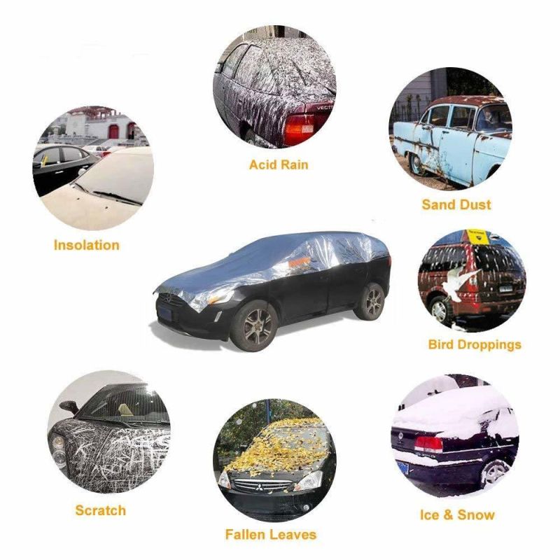 PVC Car Body Cover Outdoor Waterproof with Cotton Cars Protection