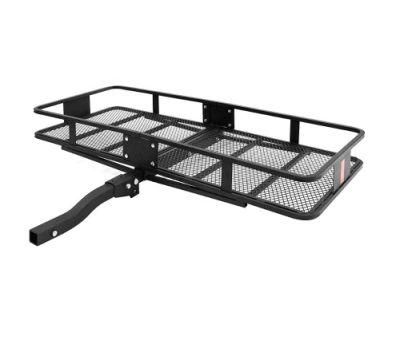 Basket Hitch Cargo Carrier, 500 Lbs Capacity, Black Steel, 2-in Folding Shank