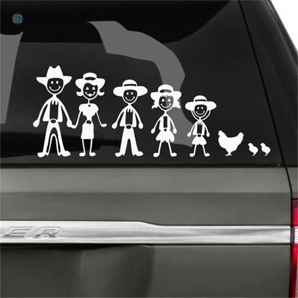 Full Color Waterproof Car Family Sticker Decals