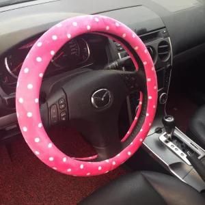 Leather Steering Wheel Cover White Inner Rings