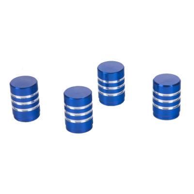 Blue Color Aluminum Metal 4PCS Car Wheel Valve Cap
