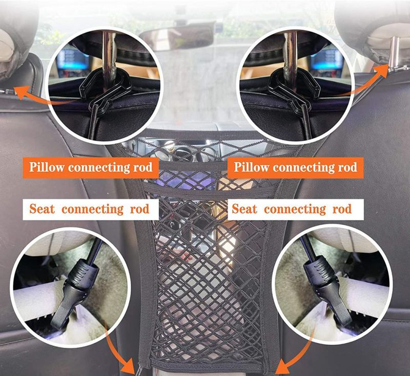 Driver Storage Netting Pouch Car Mesh Organizers Between The Seats for Bag Holder Car Storage Organizer