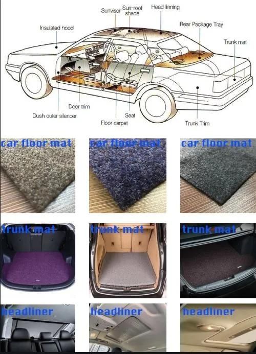 Car Trunk Non Woven Fabric Auto Upholstery Material Carpeting