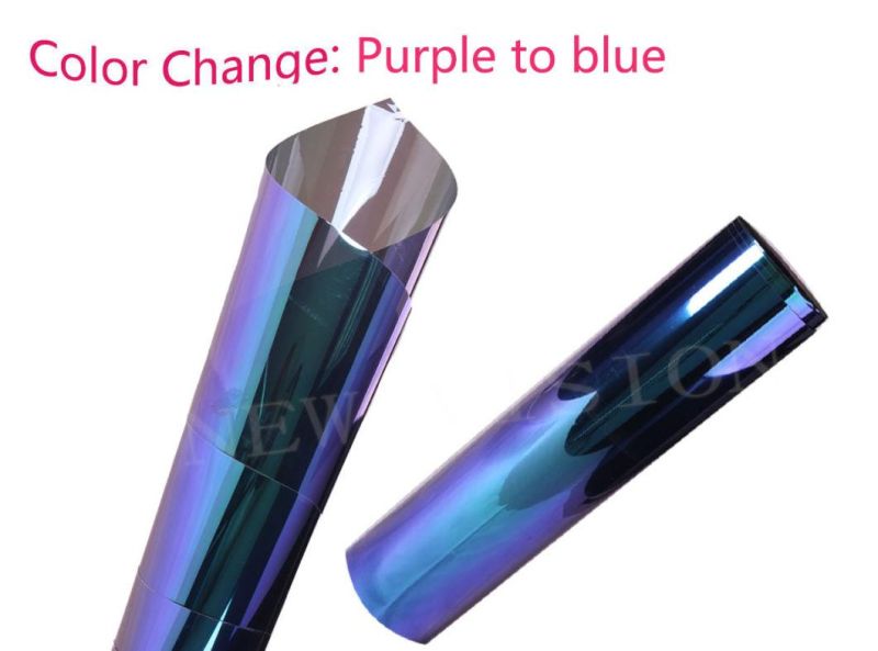 High Heat Resistant Purple to Blue Chameleon Window Solar Film