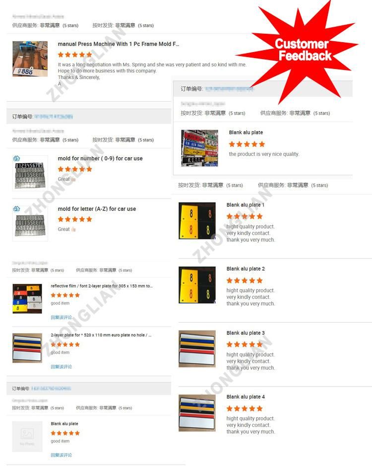 Hot Sale Car Accessories Number Plate Use Black Customized Size Car License Plate Frame