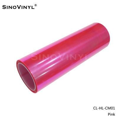 SINOVINYL Self Adhesive Car Light Decoration Vinyl Wrap Fluorescent Yellow Chameleon Color Change Tint Film For Car Headlight Vinyl Sticker