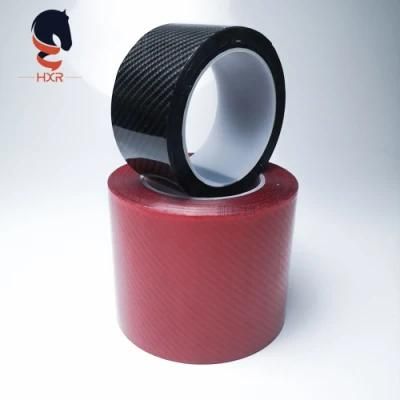 Premium Black 5D Glossy Carbon Fiber Vinyl Anti-Collision Car Sticker with Air Release
