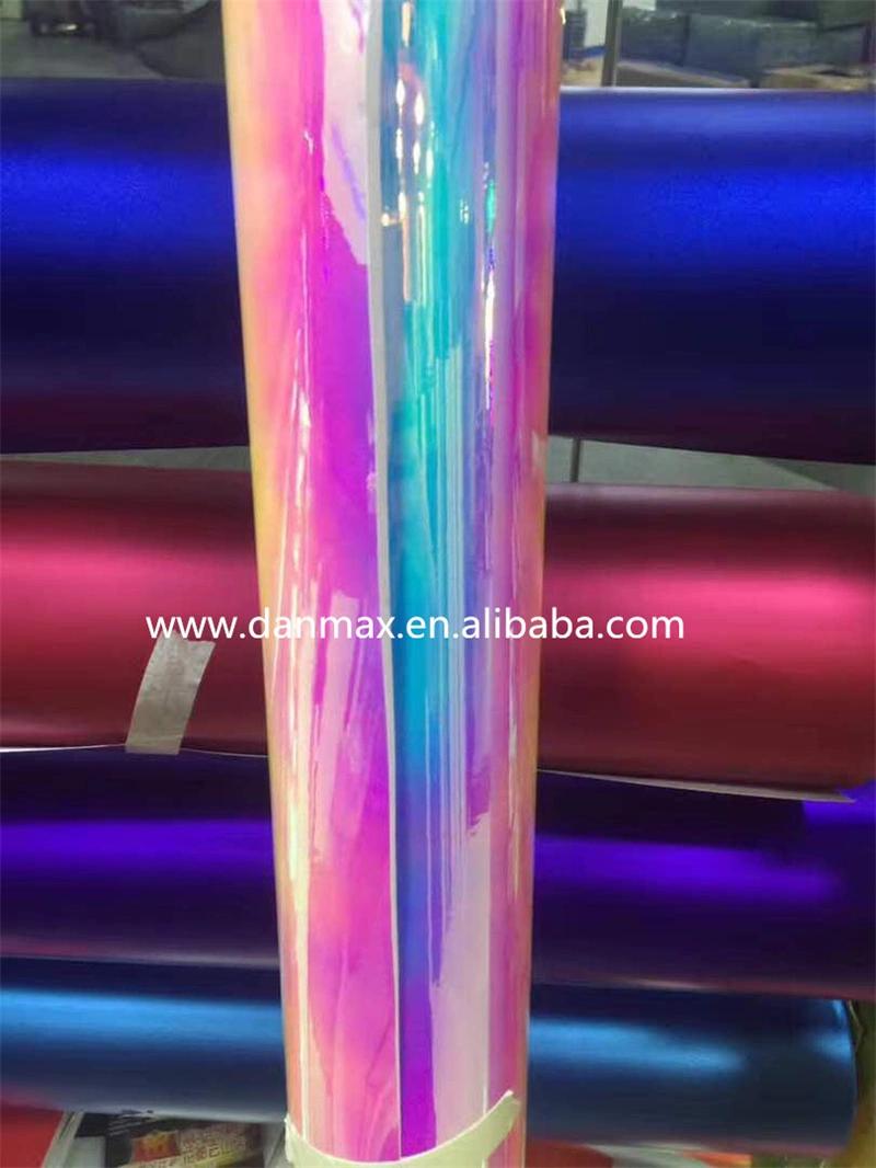 Rainbow White Colored Self- Adhesive Rainbow Mirror Chrome Car Wrapping Vinyl Foil