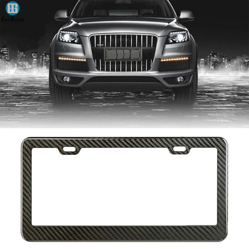 Plastic Carbon Fiber Style License Plate Frames Wholesale with Rhinestones