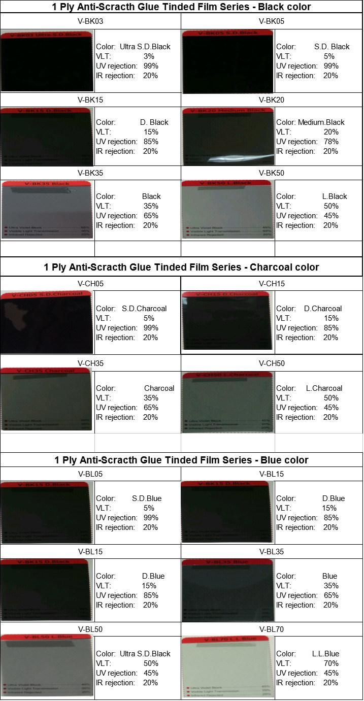 1 Ply Heat Protection Car Window Solar Dyed Film