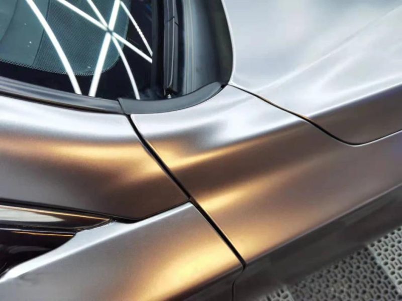 Car Stain Metallic Golden Brown Body Color Changing Thin Car Film