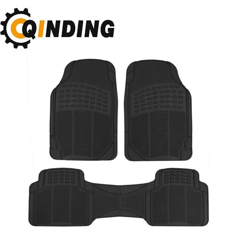 China Factory 4-Piece Thick Flexible Rubber Car Floor Mat, Black