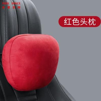 Universal Purpose High-Grade Deerskin Velvet Fabric Gray Car Cushion Backrest Neck Pillow Cervical Pillow Car Headrest