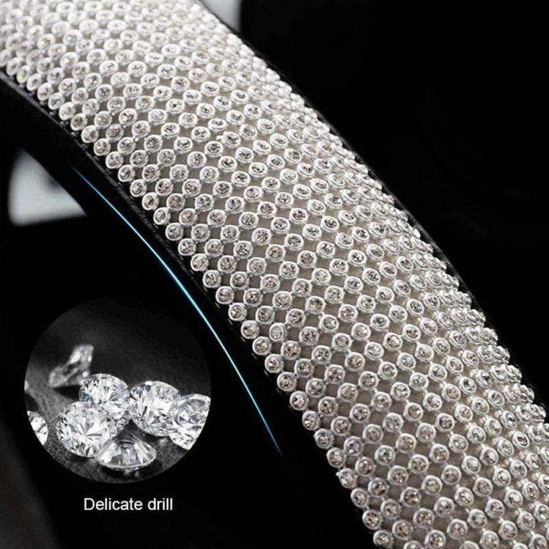 New Diamond Leather Steering Wheel Cover with Bling Bling Crystal Rhinestones