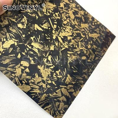 SINOVINYL Newest Color Auto Decoration Sliver Gold Glossy Forged Carbon Fiber Wrapping Vinyl