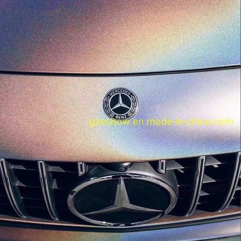 Matte Grey Satin Flip Psychedelic Self Adhesive Laser Chrome Vinyl