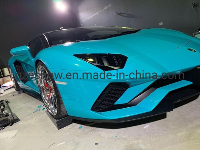 Glossy Metallic Lake Blue Car Decoration PVC Film for Car