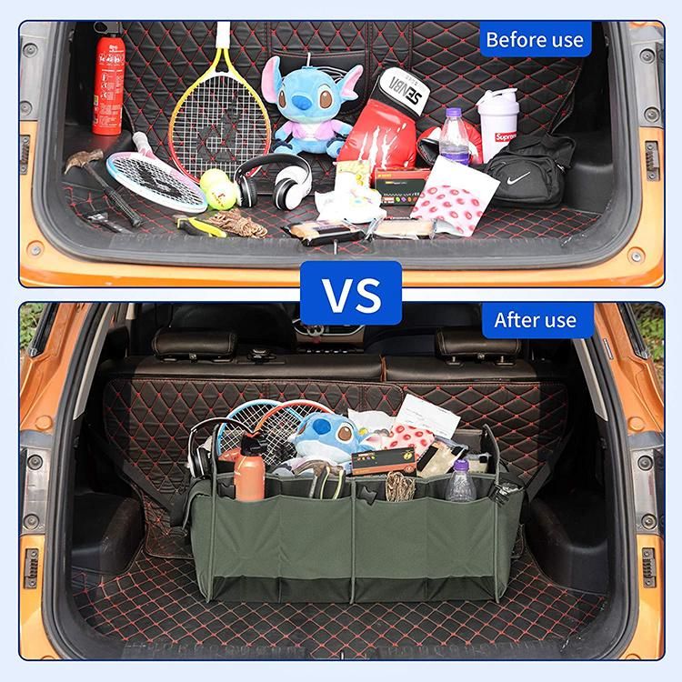 Car Trunk Organizer - Trunk Storage Organizer Collapsible Expandable Large Capacity, Sturdy Cargo Trunk Storage Organizer