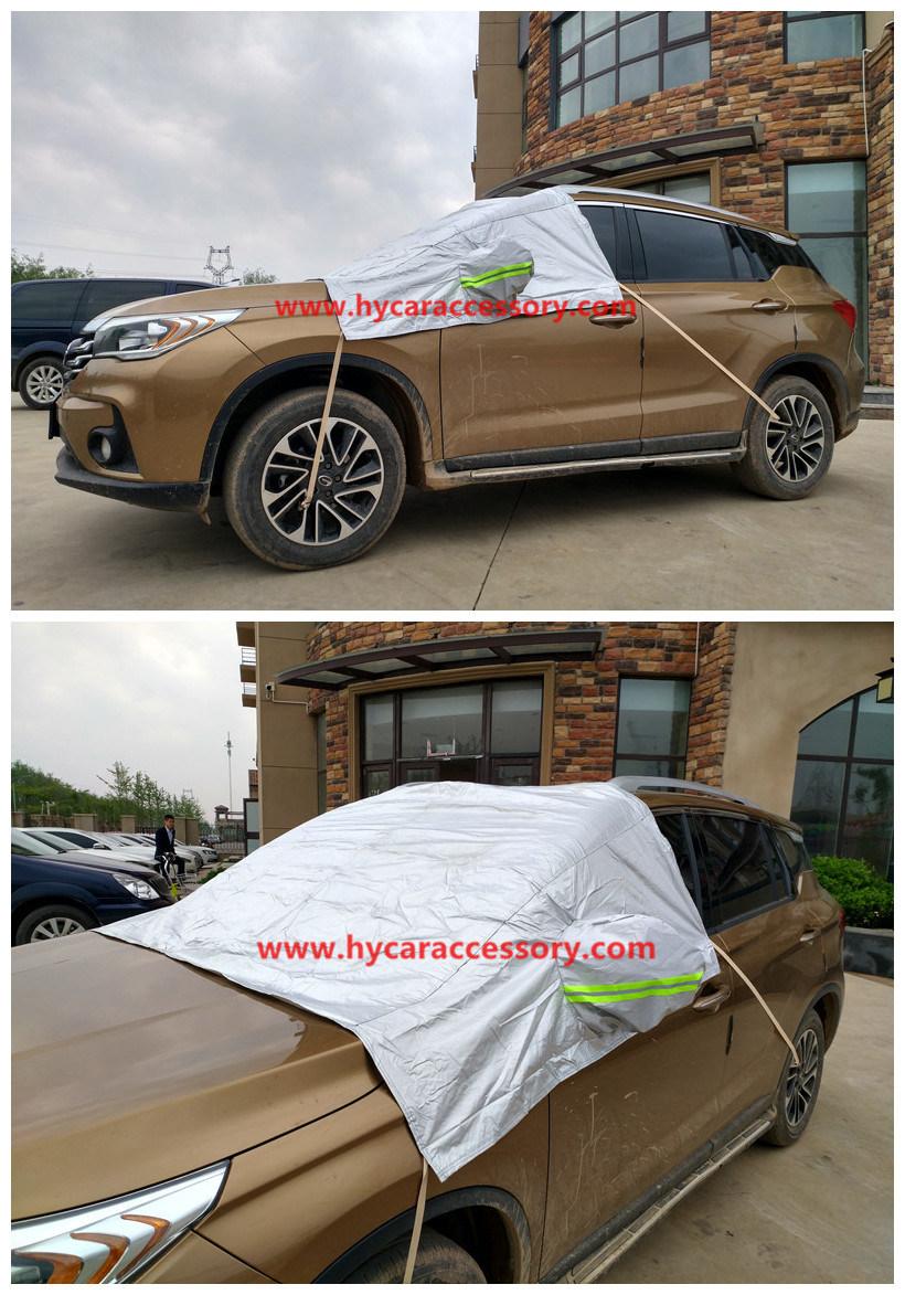 Wholesale Outdoor Silver Waterproof Sunproof SUV Sedan Half Car Cover