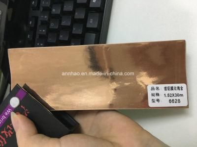 China Factory 3 Layers 1.52 X 28m Mirror Chrome Rose Gold Vinyl Wrap for Sale