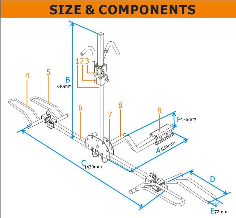 2 Bike Bicycle Carrier Hitch Receiver 2" Heavy Duty Mount Rack Truck SUV