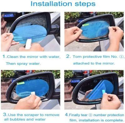 Clear Pet Car Rearview Mirror Sticker Anti-Fog Rain Proof Film