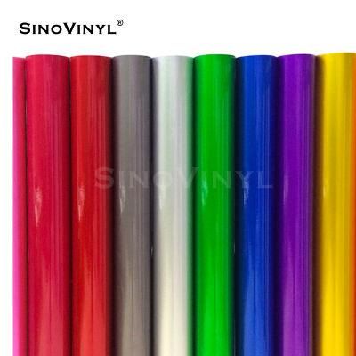 SINOVINYL 1.52x18M PVC Film High Quality Air Bubble Free Chrome Gloss Red Wholesale Car Vinyl