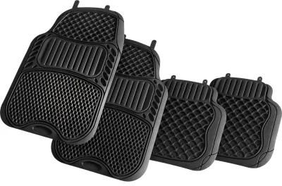 Heavy-Duty 4 Piece Rubber Floor Mats for Car Truck Van SUV, Black &ndash; Odorless Trim to Fit Car Floor Mats