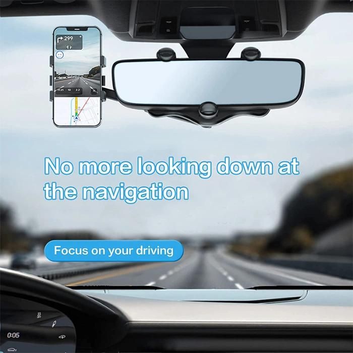 Car Rearview Mirror Mount Phone Holder Smartphone Car Phone Holder Stand Adjustable Rotate Support