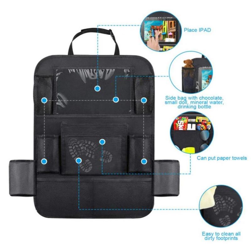 Custom Multi Pockets Truck Front Seat Storage Organiser Children Car Back Protector Car Seat Organizer