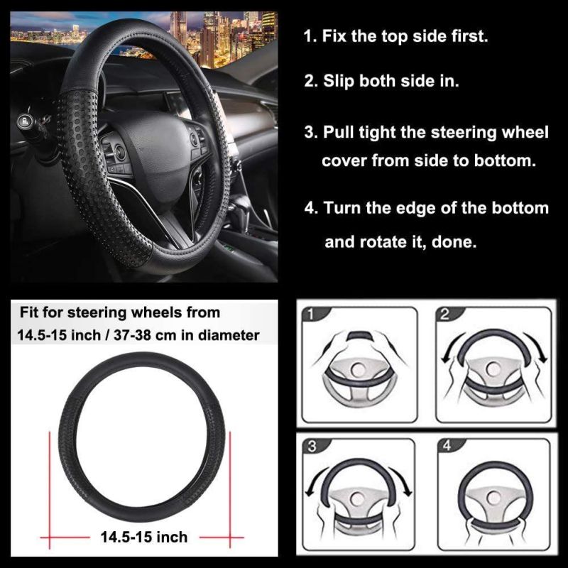 Skid Hole Design for Steering Wheel Cover Improves Handling, 15 Inches for GM