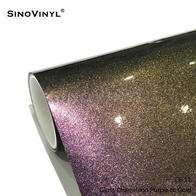 SINOVINYL Gloss Vinyl Chameleon Electro 1.52x18M/5x59FT Car Wrap Vinyl Auto Body Change Film