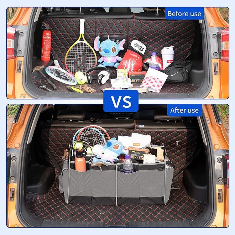 Car Trunk Organizer, Foldable Car Boot Storage, Collapsible Non-Slip Seat Storage Bag with Adjustable Securing Straps