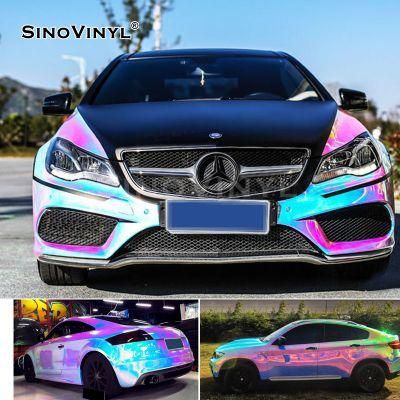 SINOVINYL Hot Selling Chrome Rainbow Amber Orange Color Car Vinyl Car Wrapping Vinyl