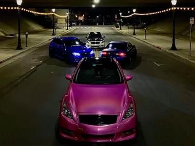 Car Sticker Car Shape Iridescent Laser Pink Car Film