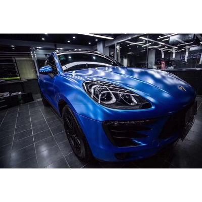 Ondis 1.52 X 18m Air Free Excellent Matte Car Wrap Blue Chrome Satin Car Vinyl Wrap