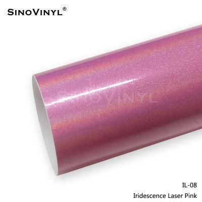 SINOVINYL Iridescence Laser Self Adhesive Air Bubble Free PVC Decorative Stretch Film Car Stickers