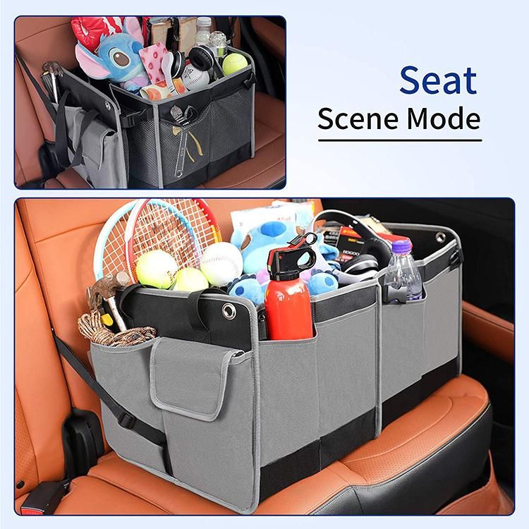 Car Trunk Organizer, Foldable Car Boot Storage, Collapsible Non-Slip Seat Storage Bag with Adjustable Securing Straps