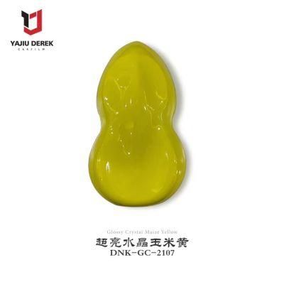 Waterproof Car Styling Car Super Glossy Crystal Yellow Custom Car Wrap Vinyl Decoration Film